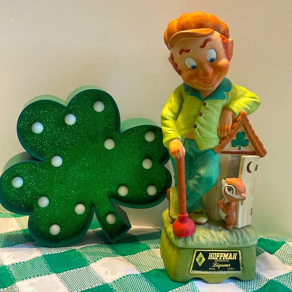 Vintage Hoffman Liqueur Ceramic Leprechaun Decanter